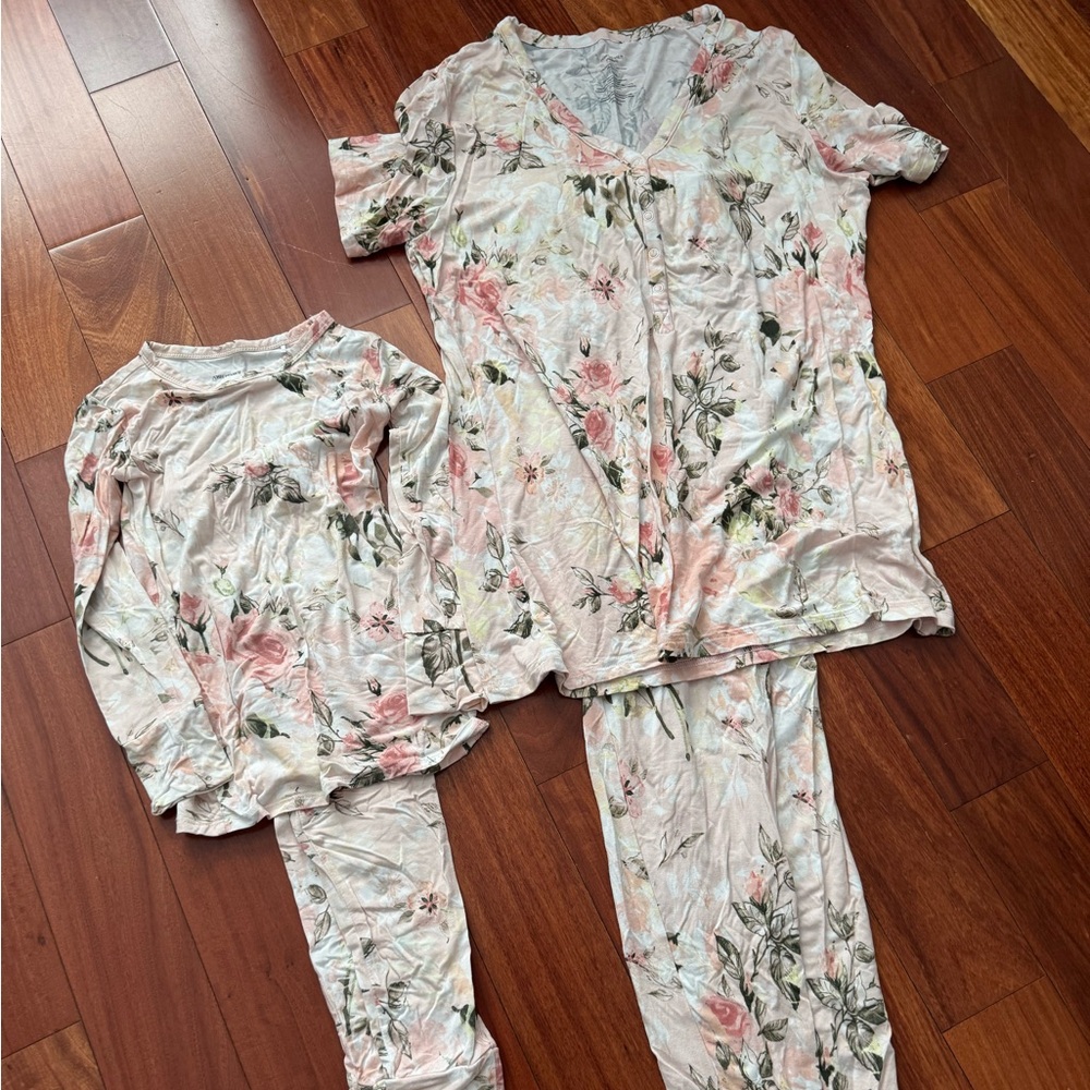 Posh Peanut Pink and Cream Floral Pajama Set